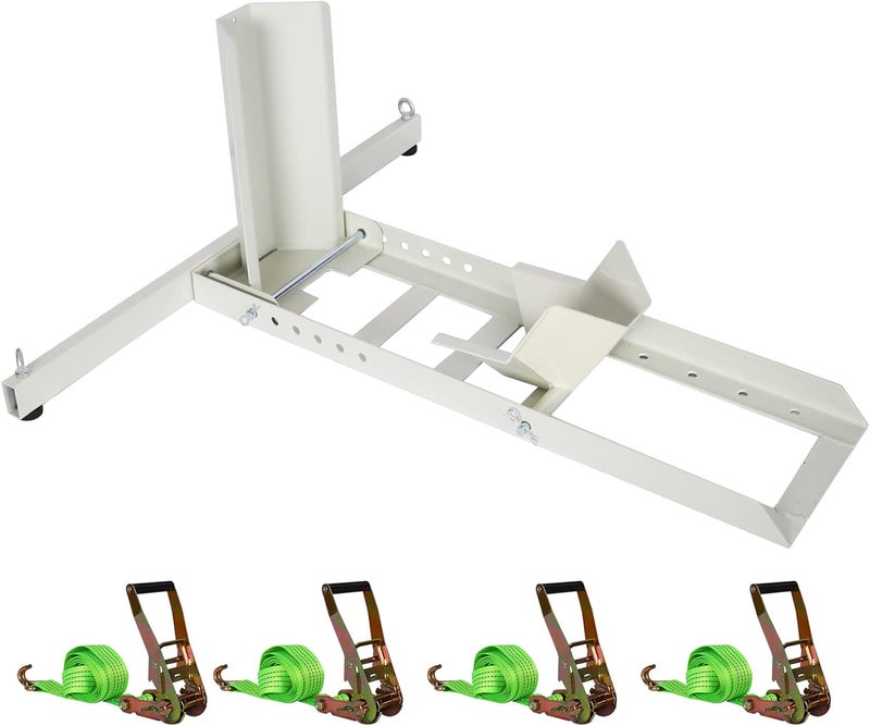 Donext Motorcycle Wheel Chock, 1800lbs Heavy-Duty Steel Stand for 15"-22" Wheels, White Trailer Motorcycle Stand with Adjustable Holes, High-Grade Steel Trailer Stand - Image 1